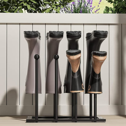 Metal Shoe Rack Organizer Black 40.6x24x43.5cm