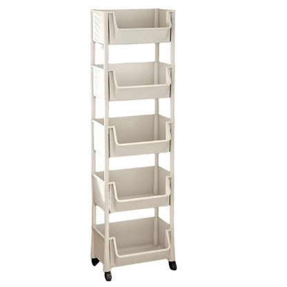 Mobile Bookshelf Cart 5-Tier 125x35x26cm