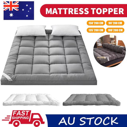 Pillowtop Mattress Topper Grey 183x203cm