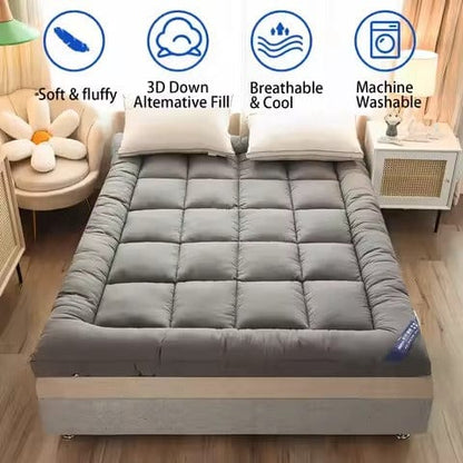 Pillowtop Mattress Topper Grey 183x203cm