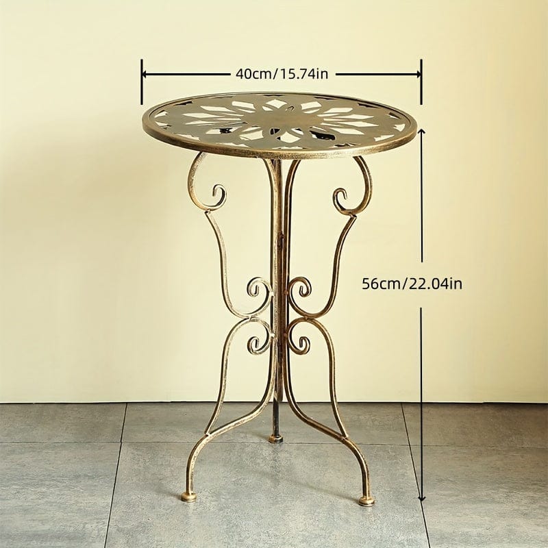Metal Side Table With Scrollwork 40x40x56cm