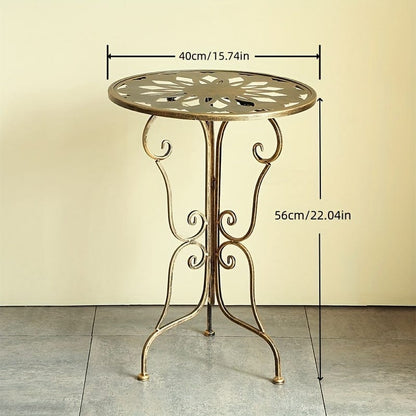 Metal Side Table With Scrollwork 40x40x56cm