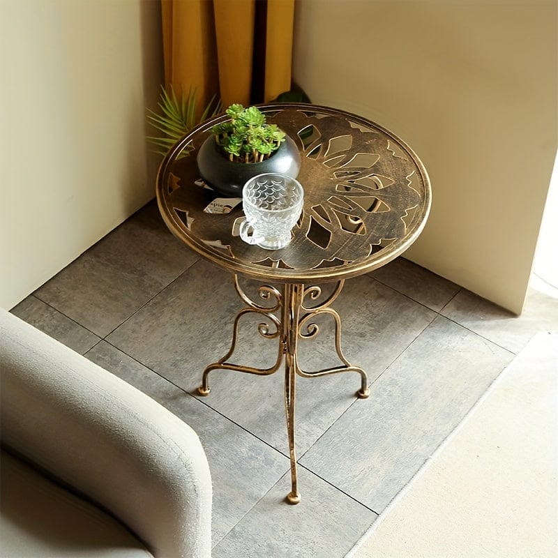 Metal Side Table With Scrollwork 40x40x56cm