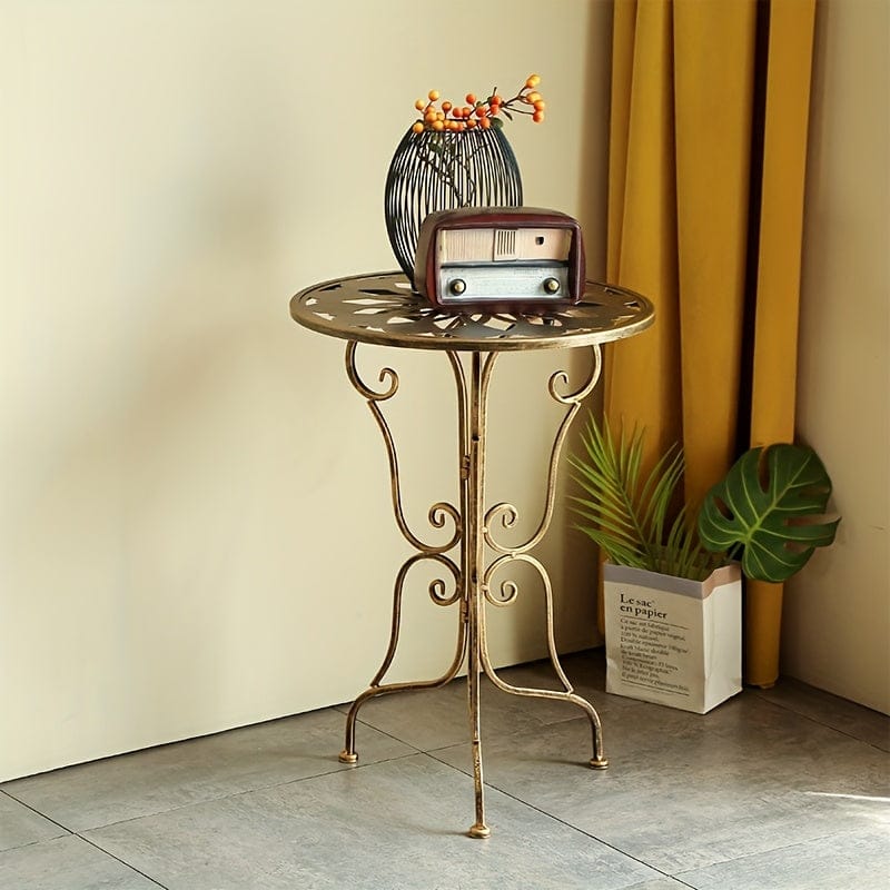 Metal Side Table With Scrollwork 40x40x56cm