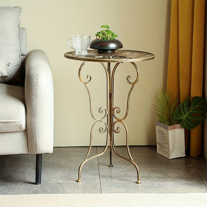 Metal Side Table With Scrollwork 40x40x56cm
