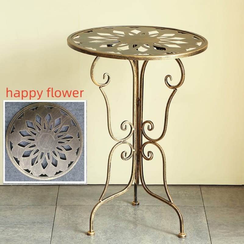Metal Side Table With Scrollwork 40x40x56cm