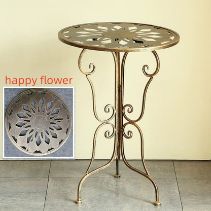 Metal Side Table With Scrollwork 40x40x56cm