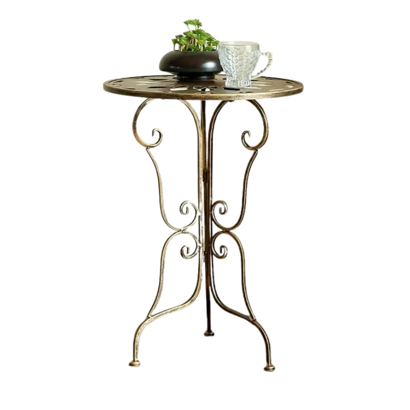 Metal Side Table With Scrollwork 40x40x56cm