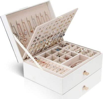 Jewelry Box Organizer White 9.1x6.8x3.5cm