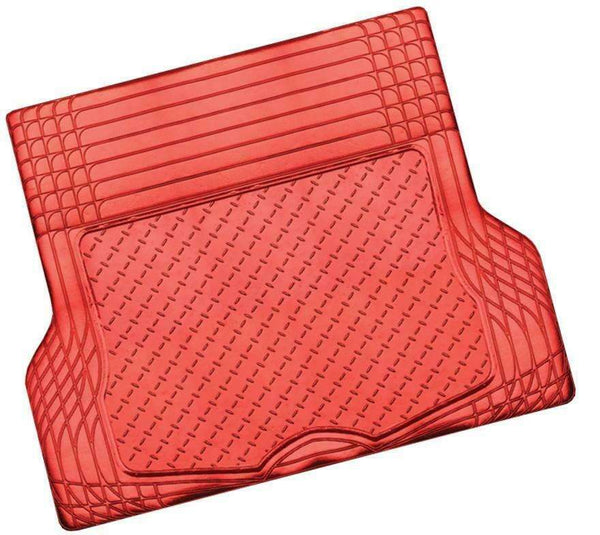  Aluminium Look 1-Piece Boot Mat - Red [Rubber/Aluminium Look]