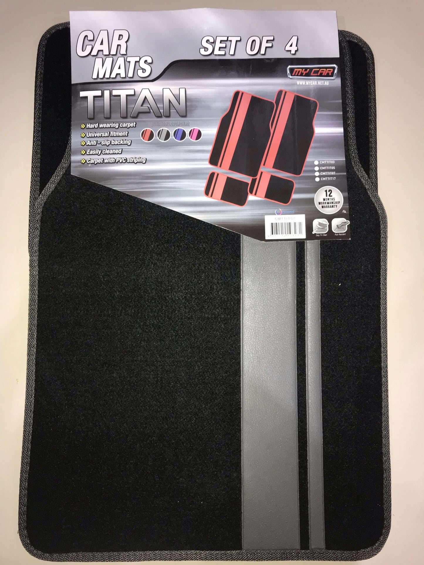 4-Pcs Car Mat - Grey