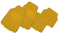 4-Piece Car Mat - Gold [Rubber/Aluminium Look]
