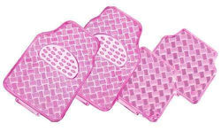 4-Piece Car Mat - Pink [Rubber/Aluminium Look]