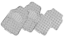 4-Piece Car Mat - Silver [Rubber/Aluminium Look]