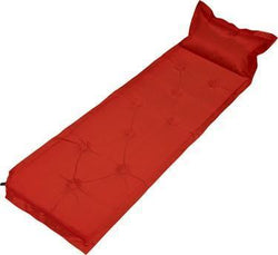 9-Points Self-Inflatable Polyester Air Mattress With Pillow - Red