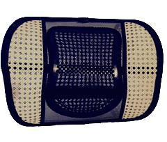 Mesh Back Support - Black & Beige