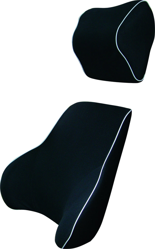  Black Memory Foam Lumbar Back & Neck Pillow Support Back Cushion Office Car Seat