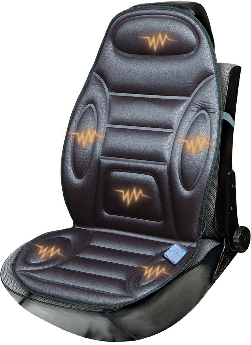 Back Support Massage With 6 Motors And Heating - Black