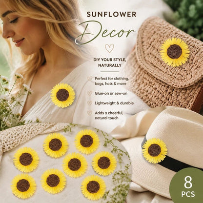 Boho Artificial Sunflower Daisy Ornaments 8pk | HomeAndLiving - 3