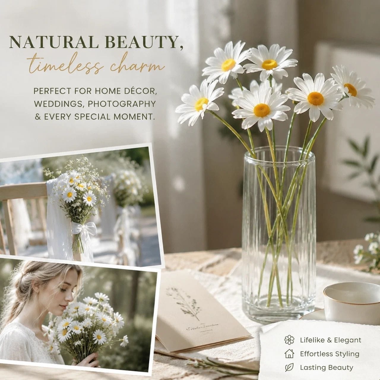 Artificial Chamomile Daisy Stems 60 Pack | HomeAndLiving - 2