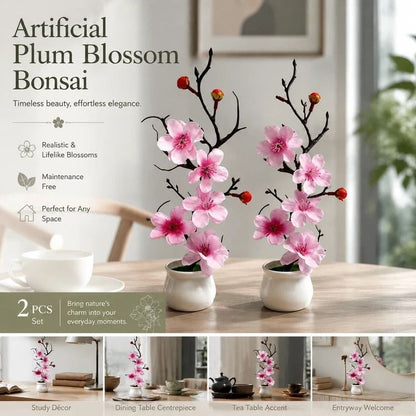 Pink Silk Bonsai Potted Plant 2 Pack | HomeAndLiving