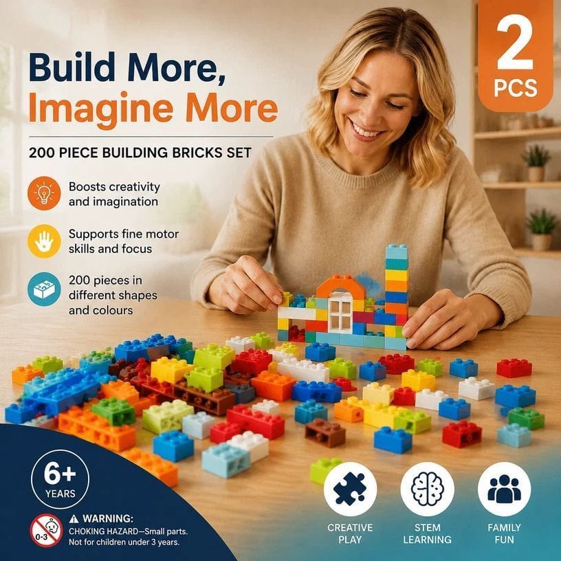 Mini Building Blocks 200pc DIY Puzzle 2 Pack | HomeAndLiving