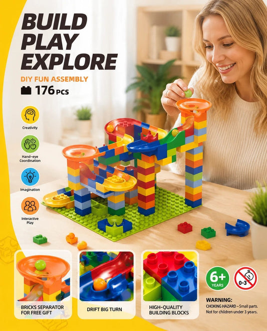 Marble Run Building Blocks 89pcs Kids Toy | HomeAndLiving