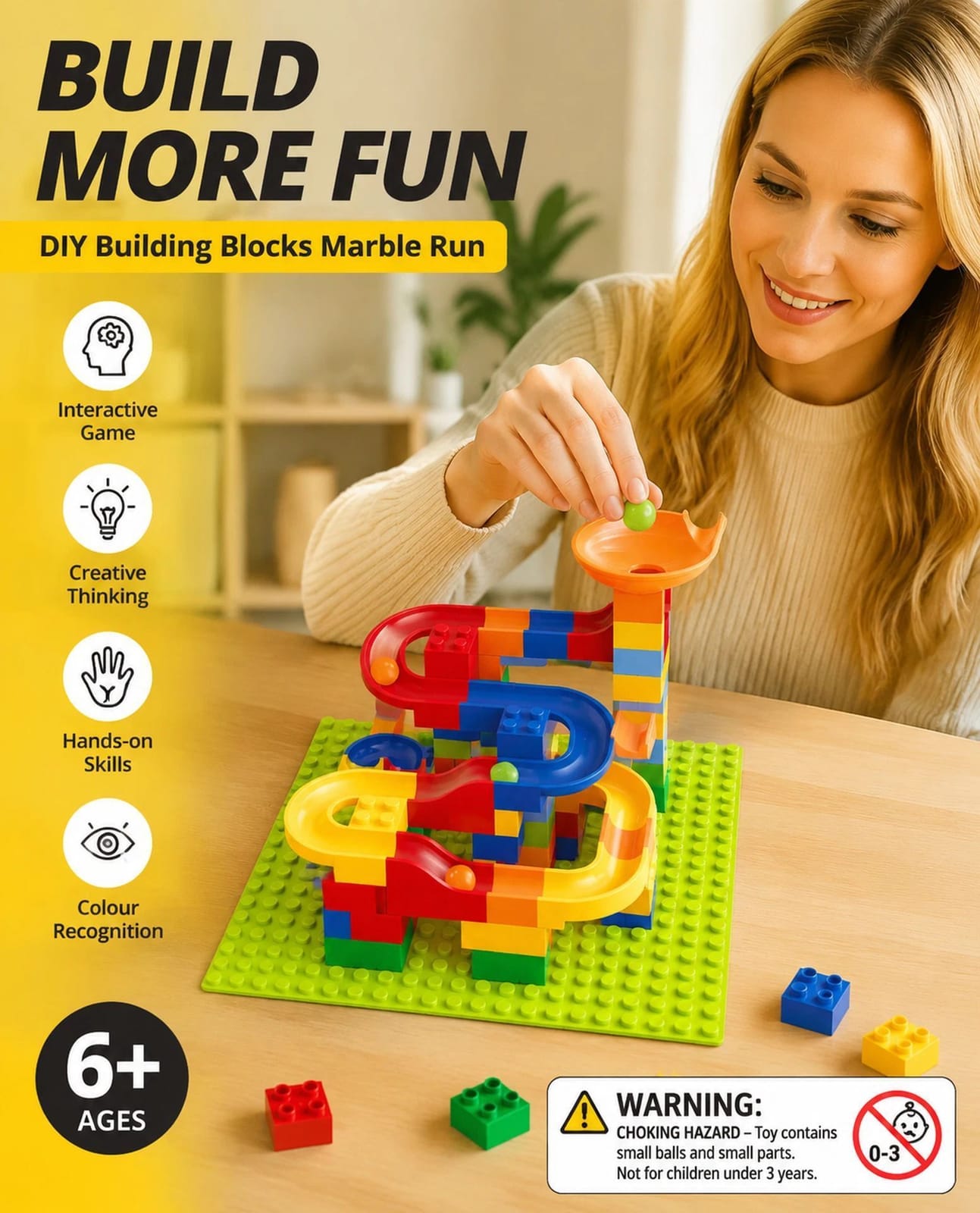 Marble Run Building Blocks 176pcs STEM Toy | HomeAndLiving