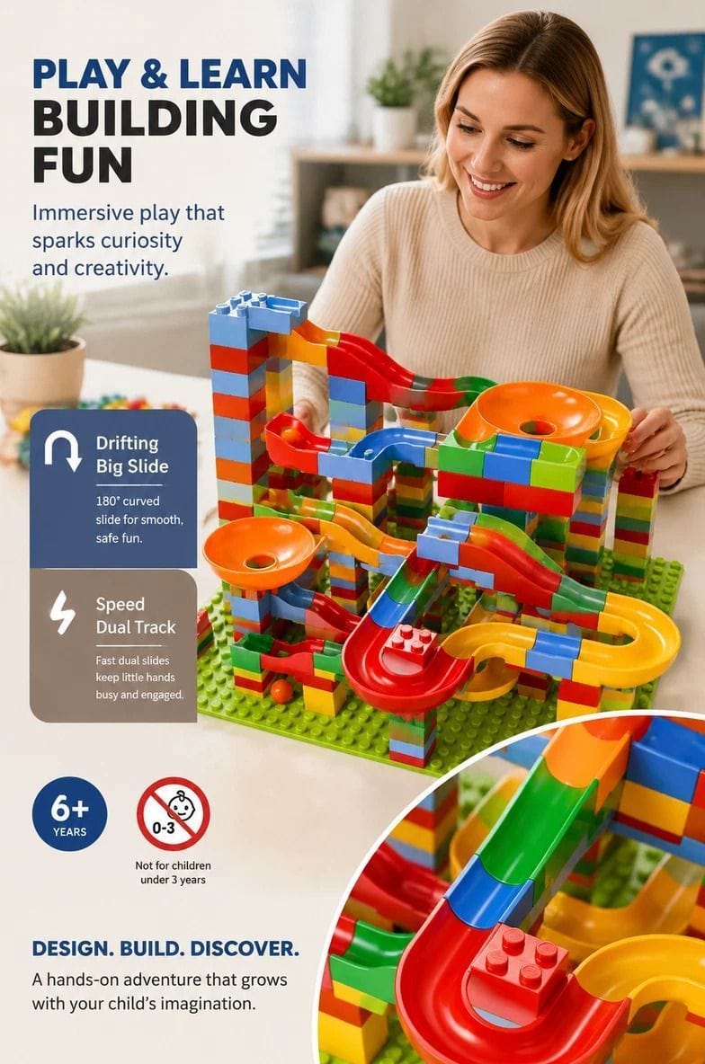 Marble Run Building Blocks 176pcs STEM Toy | HomeAndLiving - 4