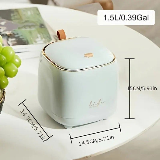 Desktop Press-Top Bin Aqua Trash Can | HomeAndLiving