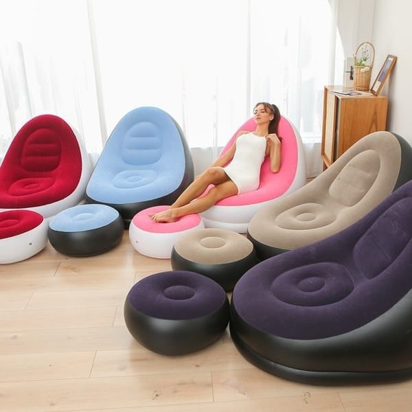 Inflatable Lounge Chair Set Khaki