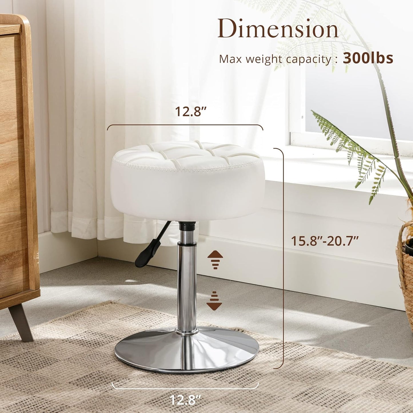 Adjustable Vanity Stool Swivel Makeup Chair | Home & Living
