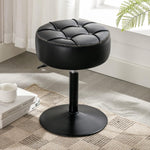 Adjustable Vanity Stool Faux Leather Black | Home & Living