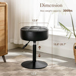 Adjustable Vanity Stool Faux Leather Black | Home & Living