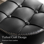 Adjustable Vanity Stool Faux Leather Black | Home & Living