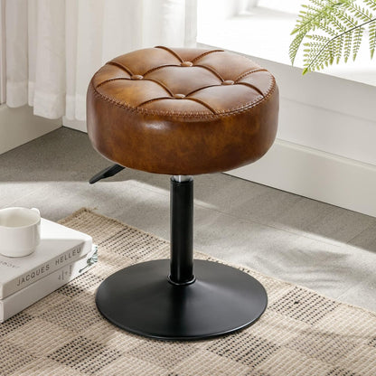 Adjustable Vanity Stool Faux Leather Swivel | Home & Living
