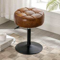 Adjustable Vanity Stool Faux Leather Swivel | Home & Living