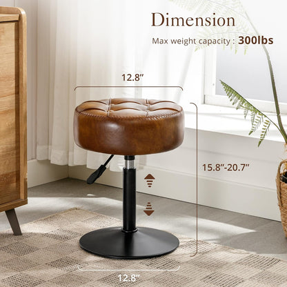 Adjustable Vanity Stool Faux Leather Swivel | Home & Living