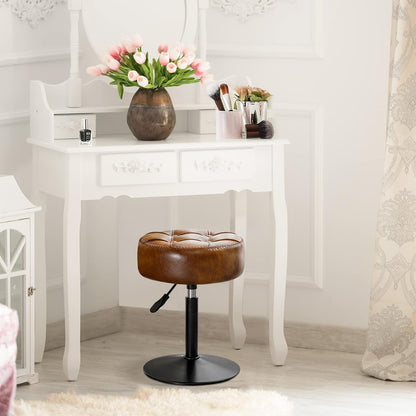 Adjustable Vanity Stool Faux Leather Swivel | Home & Living