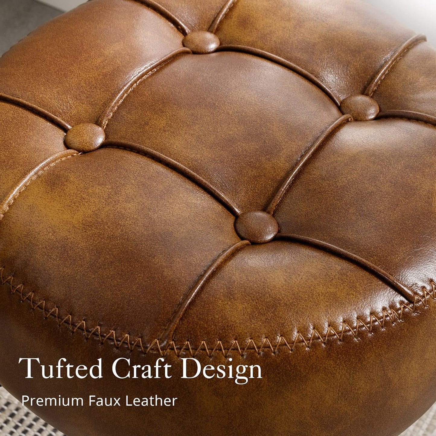 Adjustable Vanity Stool Faux Leather Swivel | Home & Living