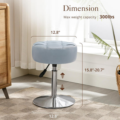 Adjustable Vanity Stool Faux Leather Swivel Chair | Home & Living