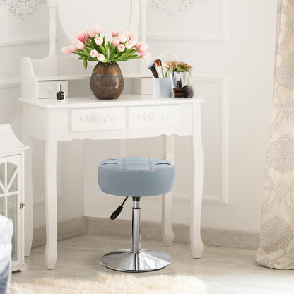 Adjustable Vanity Stool Faux Leather Swivel Chair | Home & Living