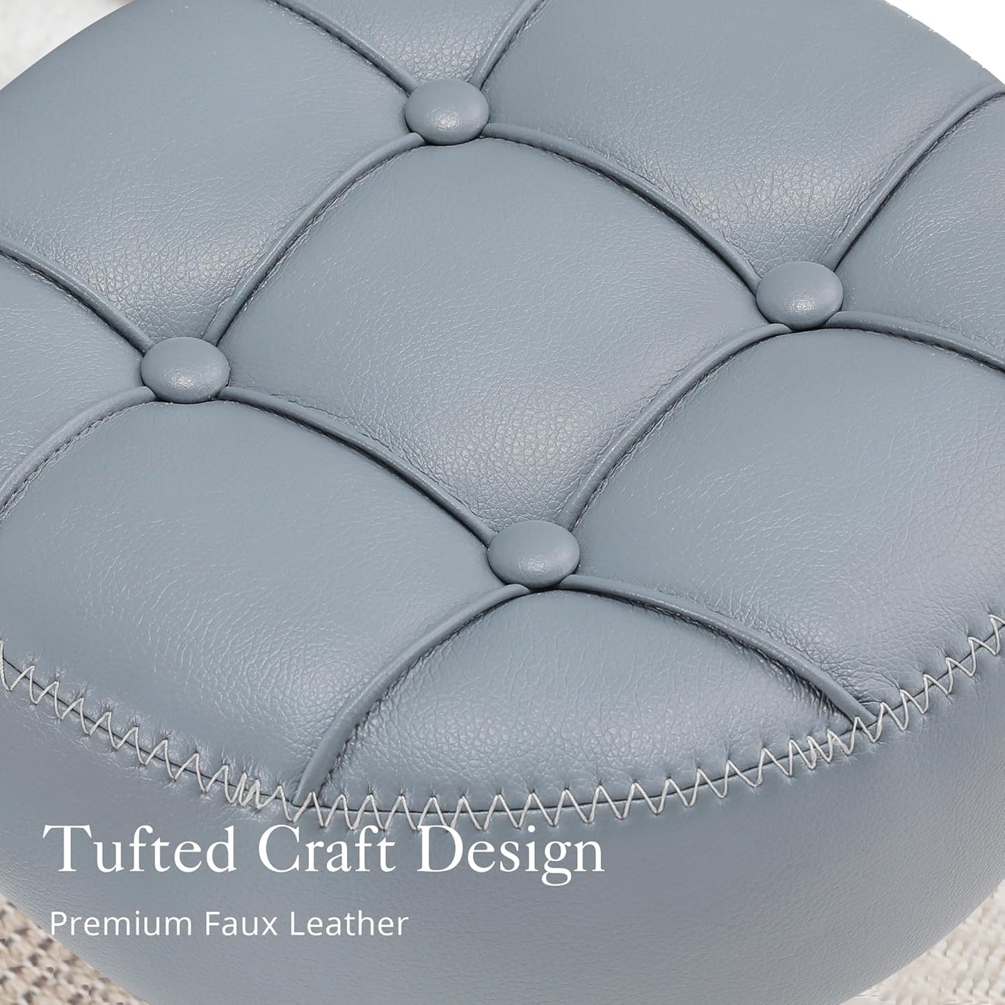 Adjustable Vanity Stool Faux Leather Swivel Chair | Home & Living