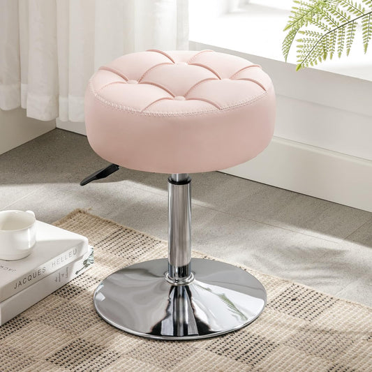 Pink Vanity Stool Adjustable Swivel Chair | Home & Living