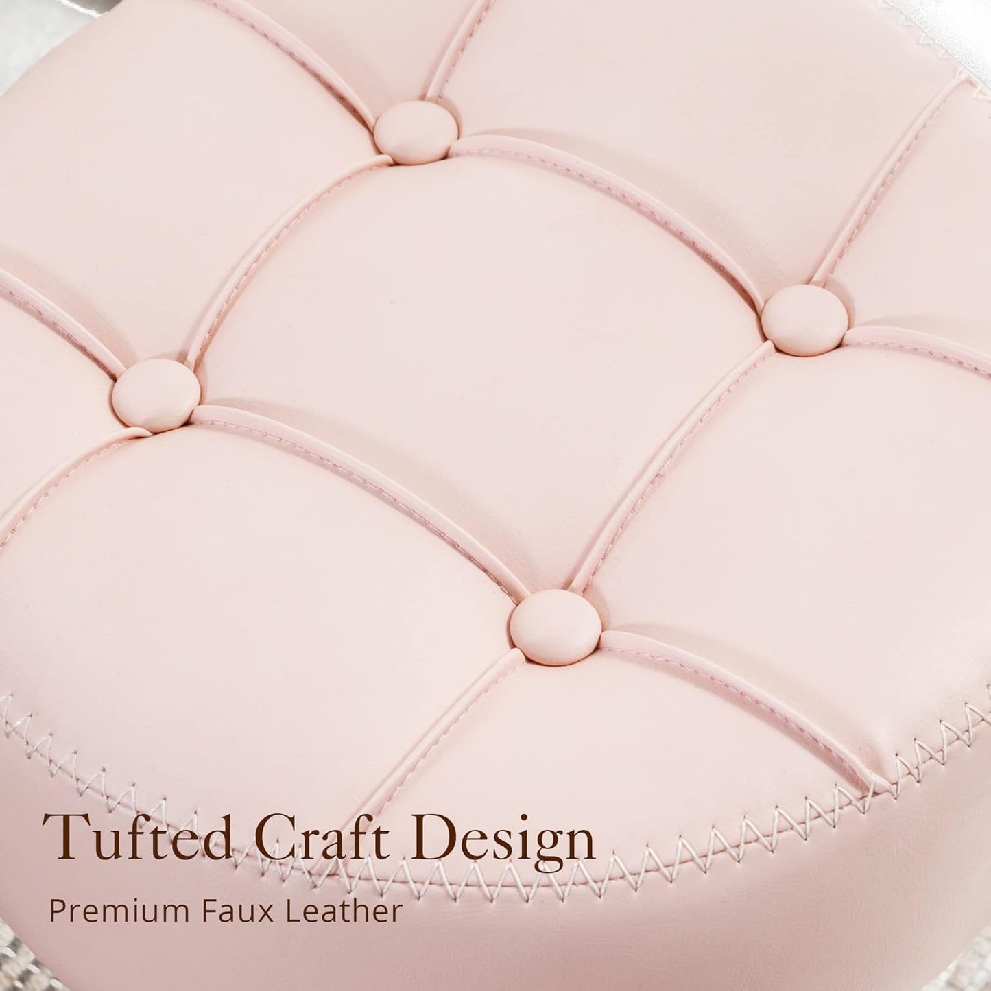Pink Vanity Stool Adjustable Swivel Chair | Home & Living