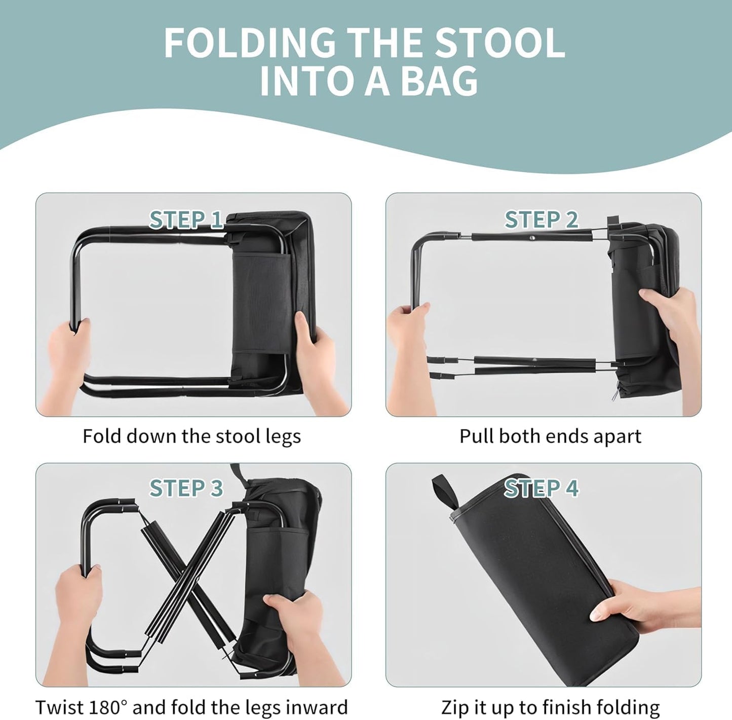 Portable Folding Camping Stool 2 Pack | Home and living