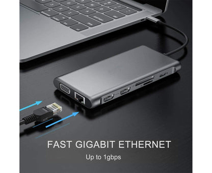12-in-1 USB-C Hub Dual HDMI Docking Station | Home & Living