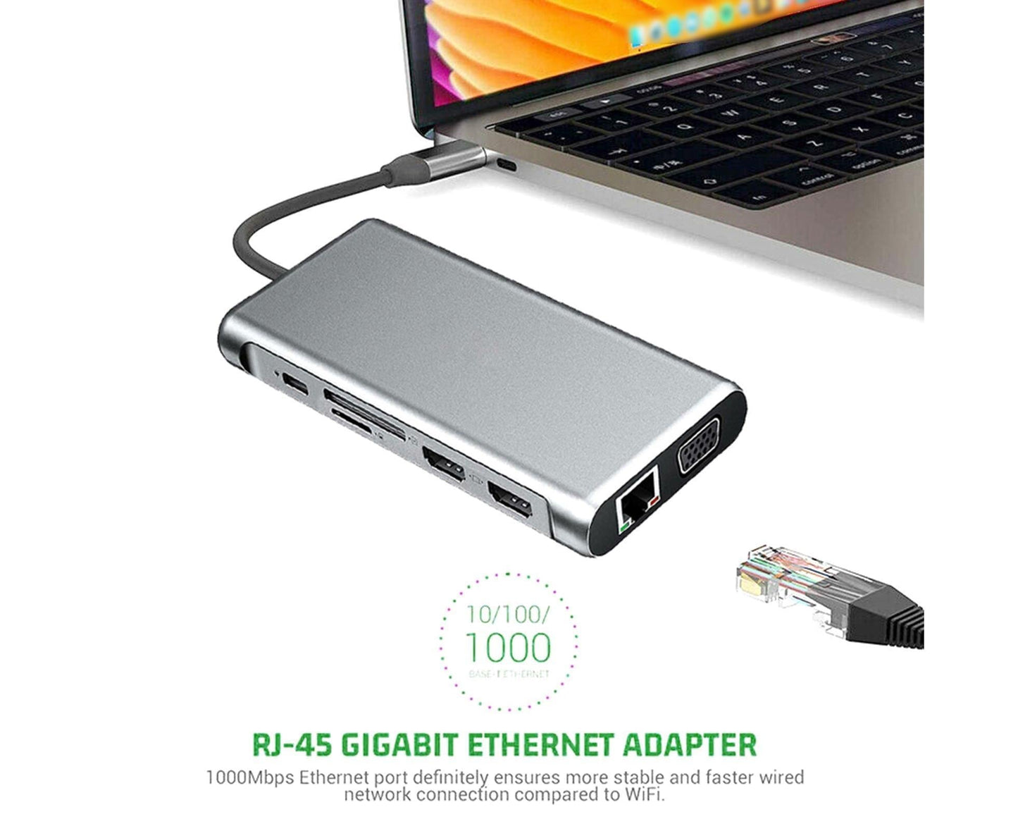 12-in-1 USB-C Hub Dual HDMI Docking Station | Home & Living