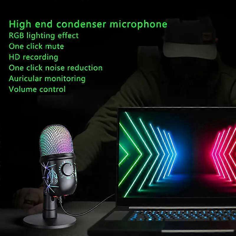 USB Condenser Microphone RGB Gaming Recording | HomeAndLiving