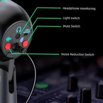 USB Condenser Microphone RGB Gaming Recording | HomeAndLiving